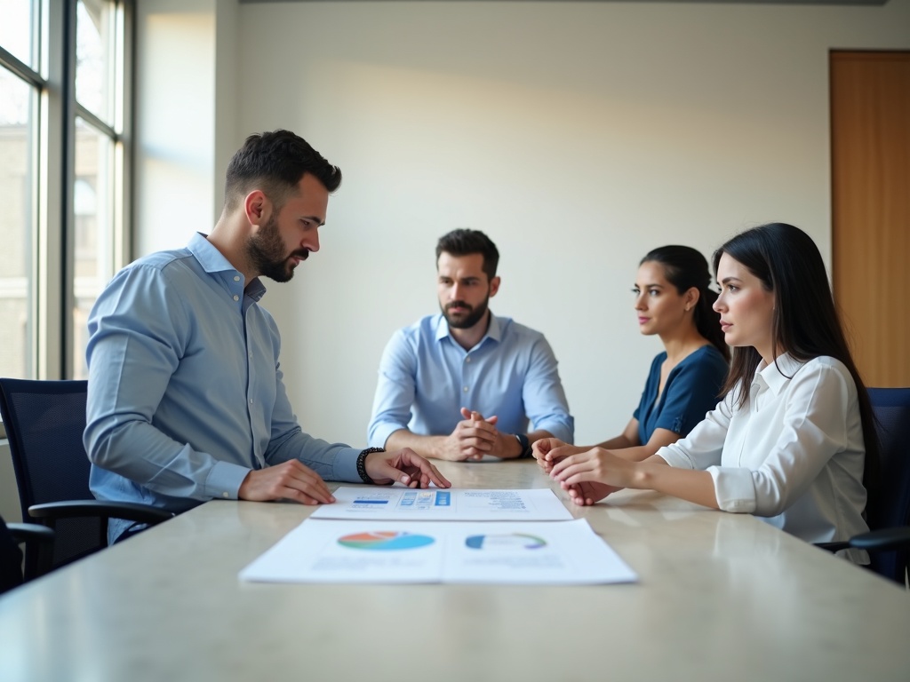 An IT security consultant presenting a cybersecurity program roadmap to an operations team at a small business in the Phoenix metro area