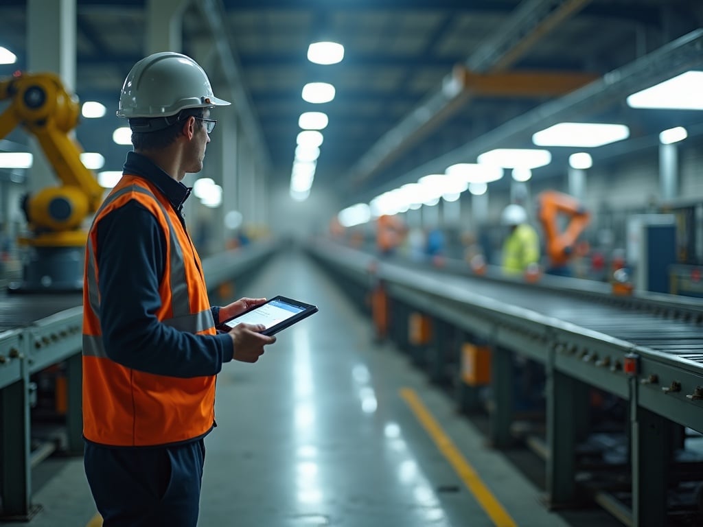 OT & Industrial Cybersecurity An OT & Industrial Cybersecurity specialist assessing a manufacturing floor control system environment to identify network segmentation vulnerabilities