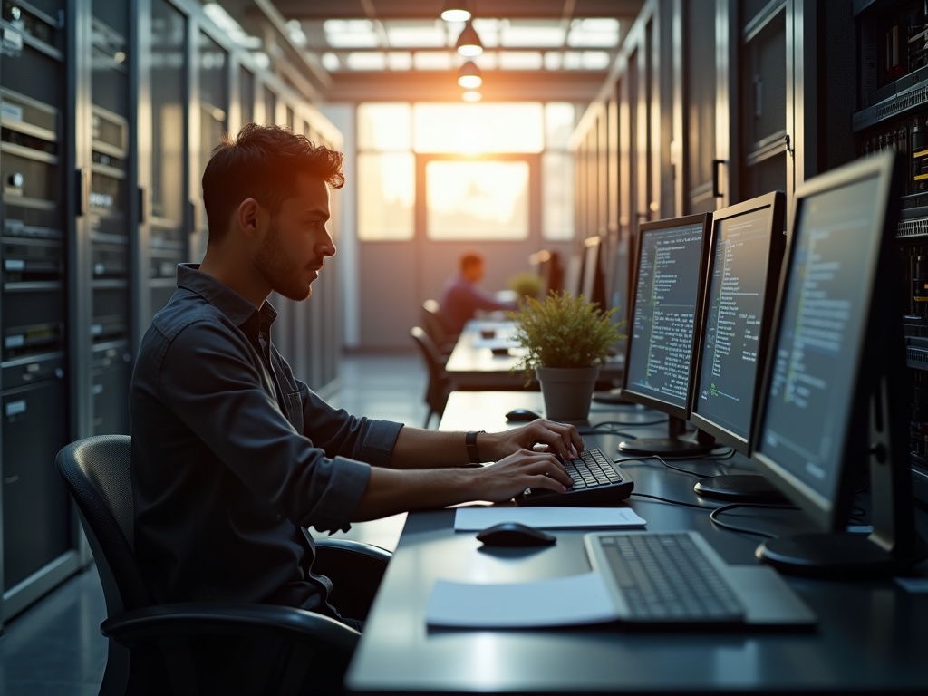 An IT security engineer providing managed cybersecurity services in a commercial facility in the Laveen Meadows area of southwest Phoenix