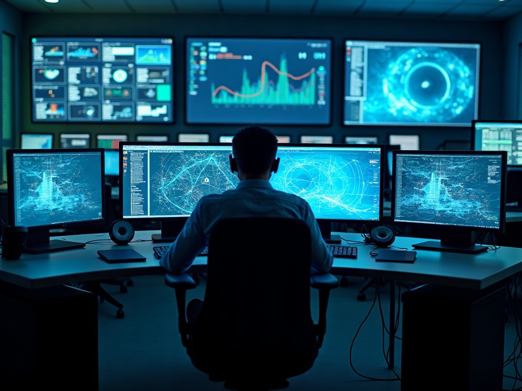Zero Trust & Identity Cybersecurity Services A network operations technician monitoring access control systems and identity policies as part of a Zero Trust & Identity Cybersecurity Services implementation in Arizona