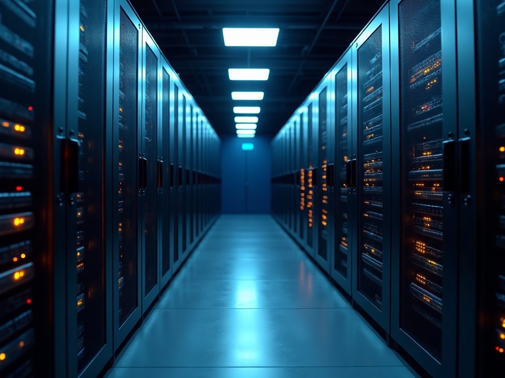 A cybersecurity services professional securing server infrastructure inside a Tolleson Corporate Park distribution facility near the I-10 and Loop 101 corridor