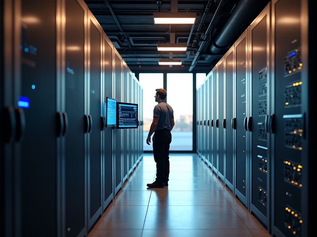 Physical and Logical Security for Data Centers: Why You Can't Treat Them as Separate Problems A cybersecurity specialist reviewing unified physical and logical security for data centers on a dashboard inside a Scottsdale server room