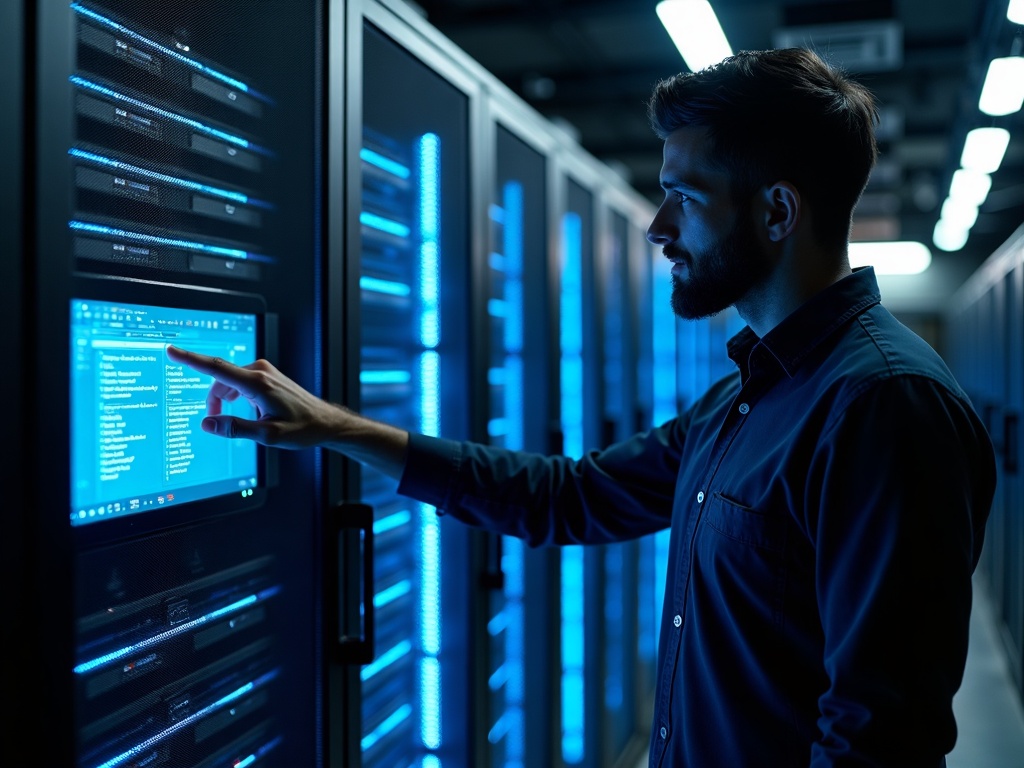 A cybersecurity professional reviewing a network security dashboard, representing a security first approach for startups in the Phoenix metro area