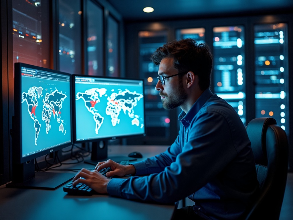 How to Discover Shadow IT on Your Network and What to Do When You Find It A cybersecurity engineer analyzing unauthorized apps on a network using a live topology map — illustrating how to discover shadow IT on your network in a Phoenix area data center.