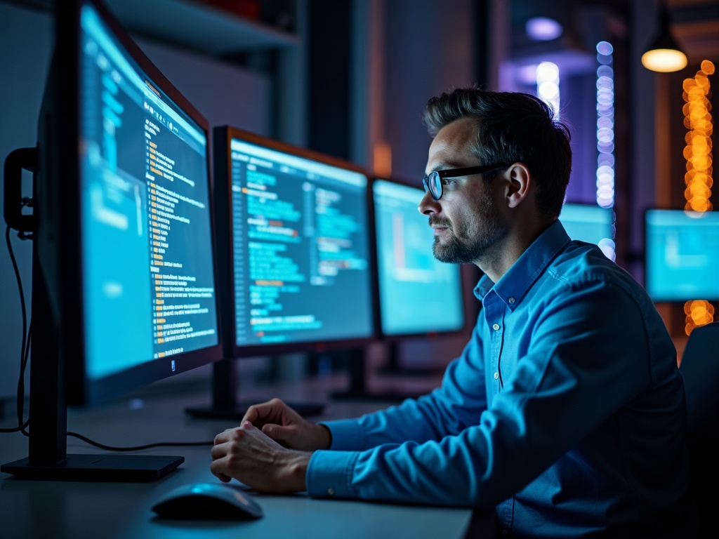 A cybersecurity architect monitoring live threat detection dashboards to reduce attacker dwell time in a data center environment — showing what is the average dwell time of a cyberattacker in real-world network defense work