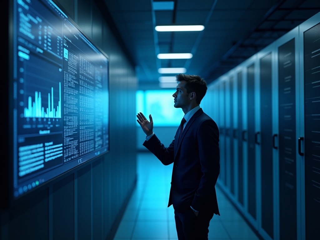 A cybersecurity architect monitoring live threat detection dashboards to reduce attacker dwell time in a data center environment — showing what is the average dwell time of a cyberattacker in real-world network defense work