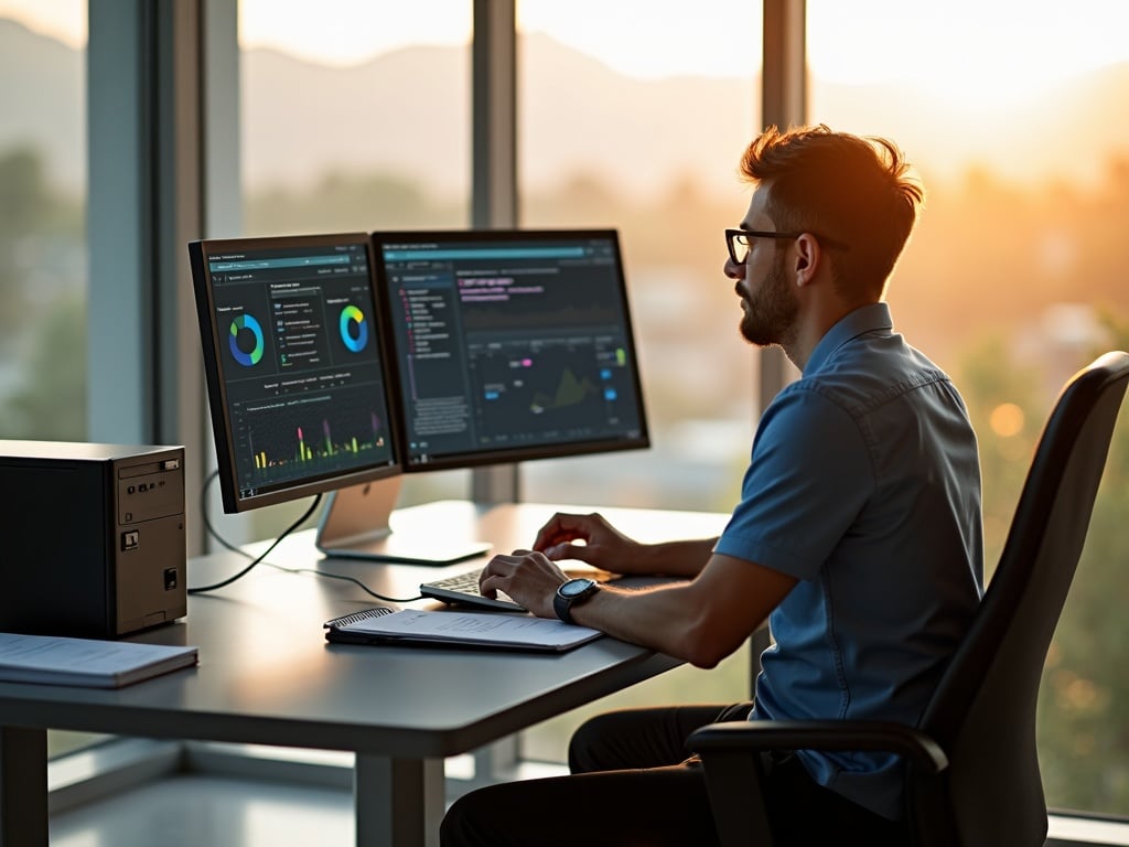 A cybersecurity advisor reviewing GLBA compliance documents at a modern office — illustrating what is glba and who does it apply to for financial firms