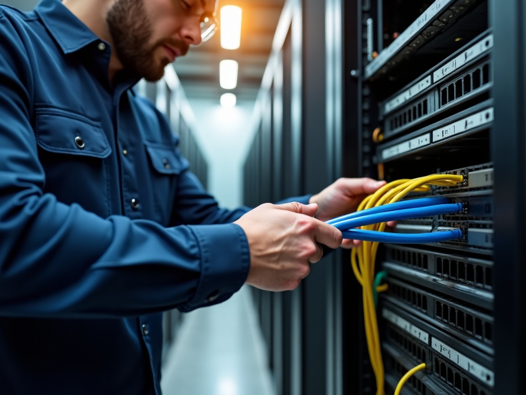 SCADA Security in Arizona: What Industrial Operators Need to Know Right Now A cybersecurity engineer reviewing arizona scada security dashboards in a Phoenix metro industrial control room with server infrastructure visible