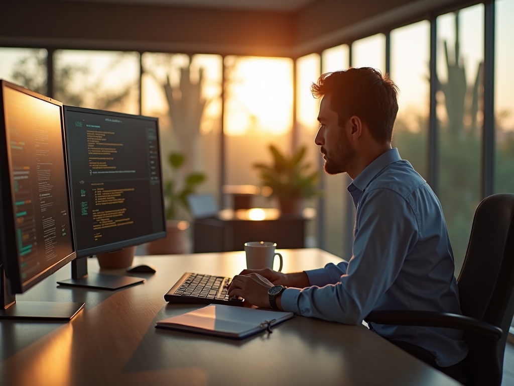 What Cyber Insurance Auditors Are Looking For — and the Gaps Most Businesses Don't Know They Have A cybersecurity architect conducting a cyber insurance gap analysis review on a monitor in a Scottsdale office with a server rack visible behind glass