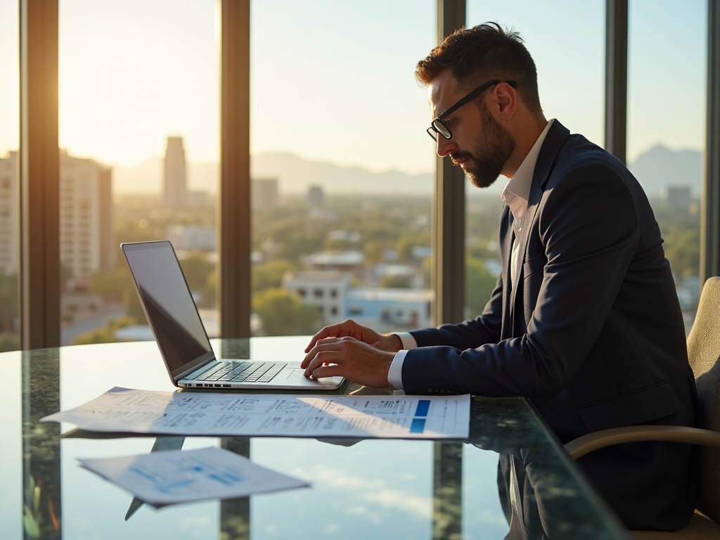 What a Custom Cybersecurity Roadmap Actually Includes — and Why Off-the-Shelf Plans Fail A cybersecurity architect reviewing a custom cybersecurity roadmap for business on a desk with a network diagram open on a laptop in a modern office — custom cybersecurity roadmap for business planning in progress
